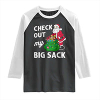 Retro Funny Santa Raglan Shirt Christmas Joke Check Out My Big Sack - Wonder Print Shop