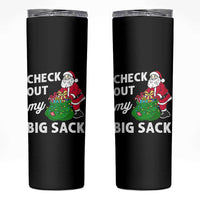 Retro Funny Santa Skinny Tumbler Christmas Joke Check Out My Big Sack - Wonder Print Shop