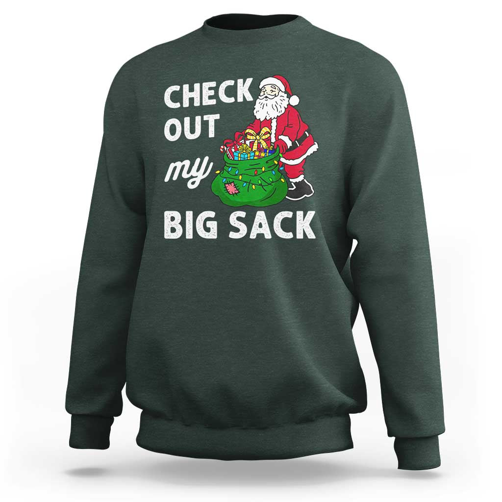 Retro Funny Santa Sweatshirt Christmas Joke Check Out My Big Sack - Wonder Print Shop