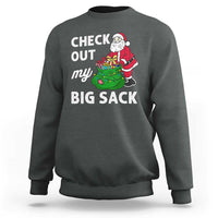 Retro Funny Santa Sweatshirt Christmas Joke Check Out My Big Sack - Wonder Print Shop