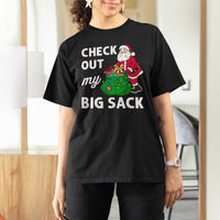 Retro Funny Santa T Shirt For Women Christmas Joke Check Out My Big Sack - Wonder Print Shop