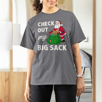 Retro Funny Santa T Shirt For Women Christmas Joke Check Out My Big Sack - Wonder Print Shop