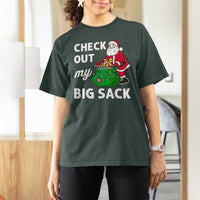 Retro Funny Santa T Shirt For Women Christmas Joke Check Out My Big Sack - Wonder Print Shop