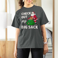Retro Funny Santa T Shirt For Women Christmas Joke Check Out My Big Sack - Wonder Print Shop