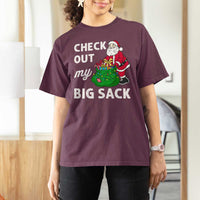 Retro Funny Santa T Shirt For Women Christmas Joke Check Out My Big Sack - Wonder Print Shop