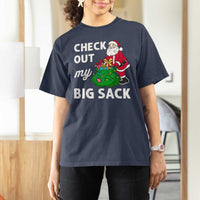 Retro Funny Santa T Shirt For Women Christmas Joke Check Out My Big Sack - Wonder Print Shop