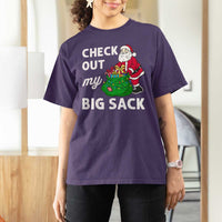 Retro Funny Santa T Shirt For Women Christmas Joke Check Out My Big Sack - Wonder Print Shop