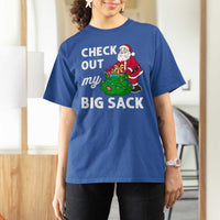 Retro Funny Santa T Shirt For Women Christmas Joke Check Out My Big Sack - Wonder Print Shop