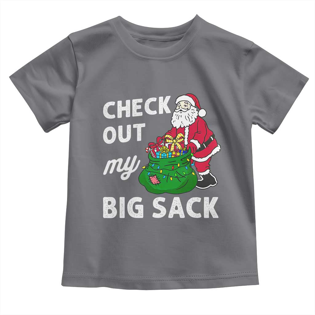 Retro Funny Santa Toddler T Shirt Christmas Joke Check Out My Big Sack - Wonder Print Shop