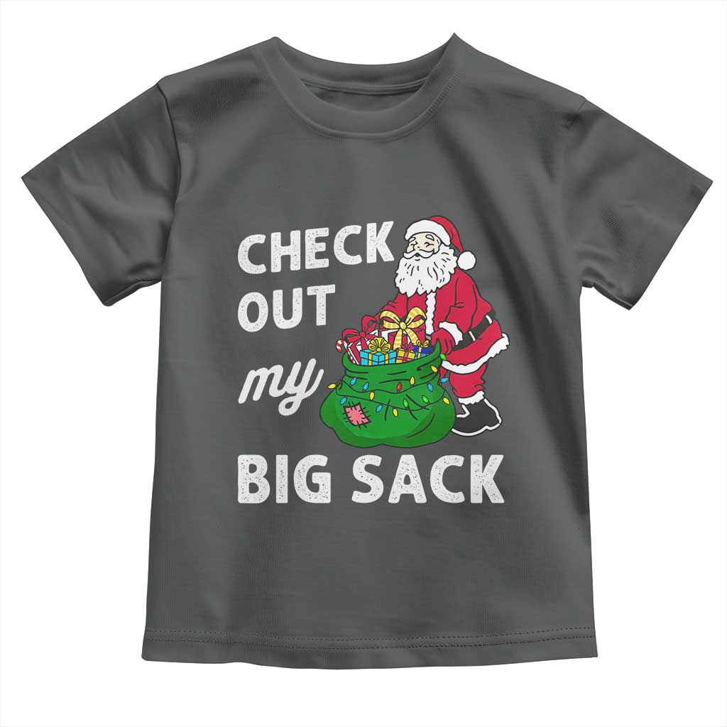 Retro Funny Santa Toddler T Shirt Christmas Joke Check Out My Big Sack - Wonder Print Shop