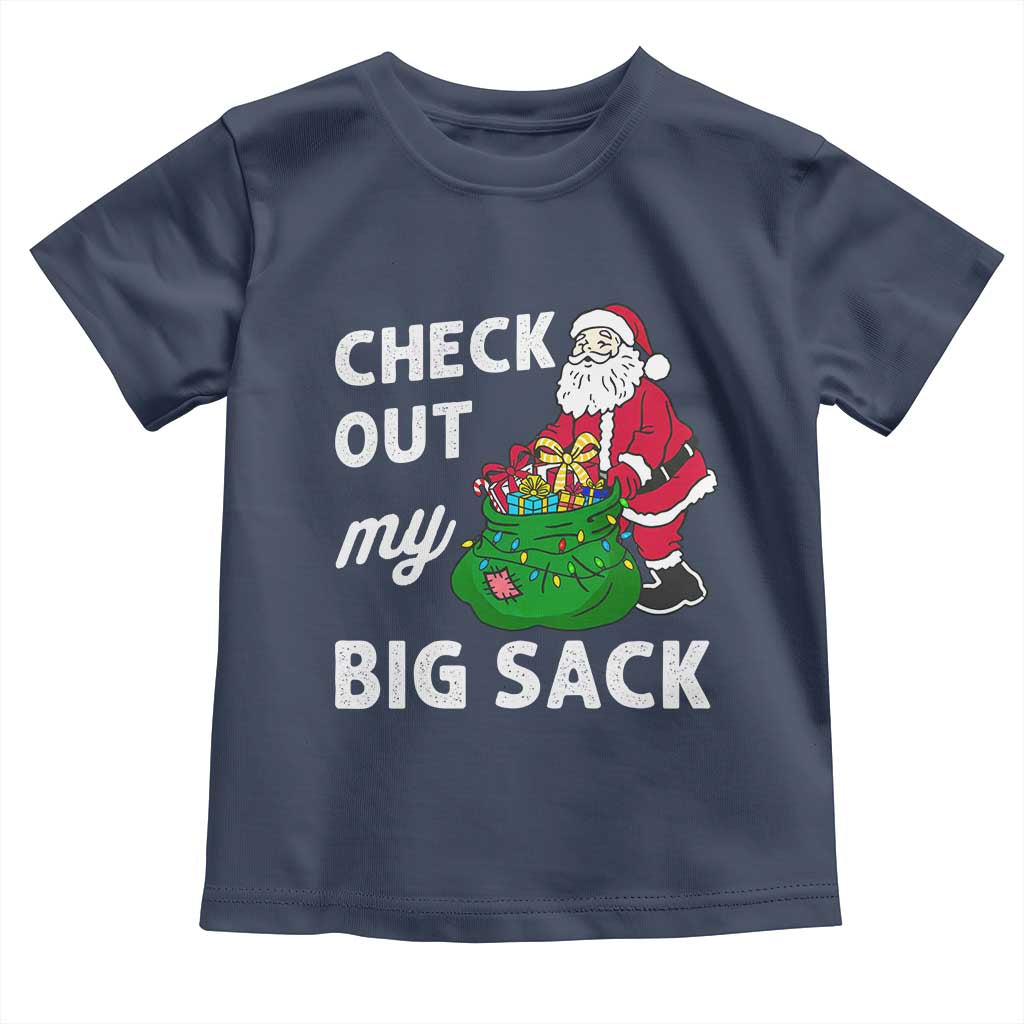 Retro Funny Santa Toddler T Shirt Christmas Joke Check Out My Big Sack - Wonder Print Shop