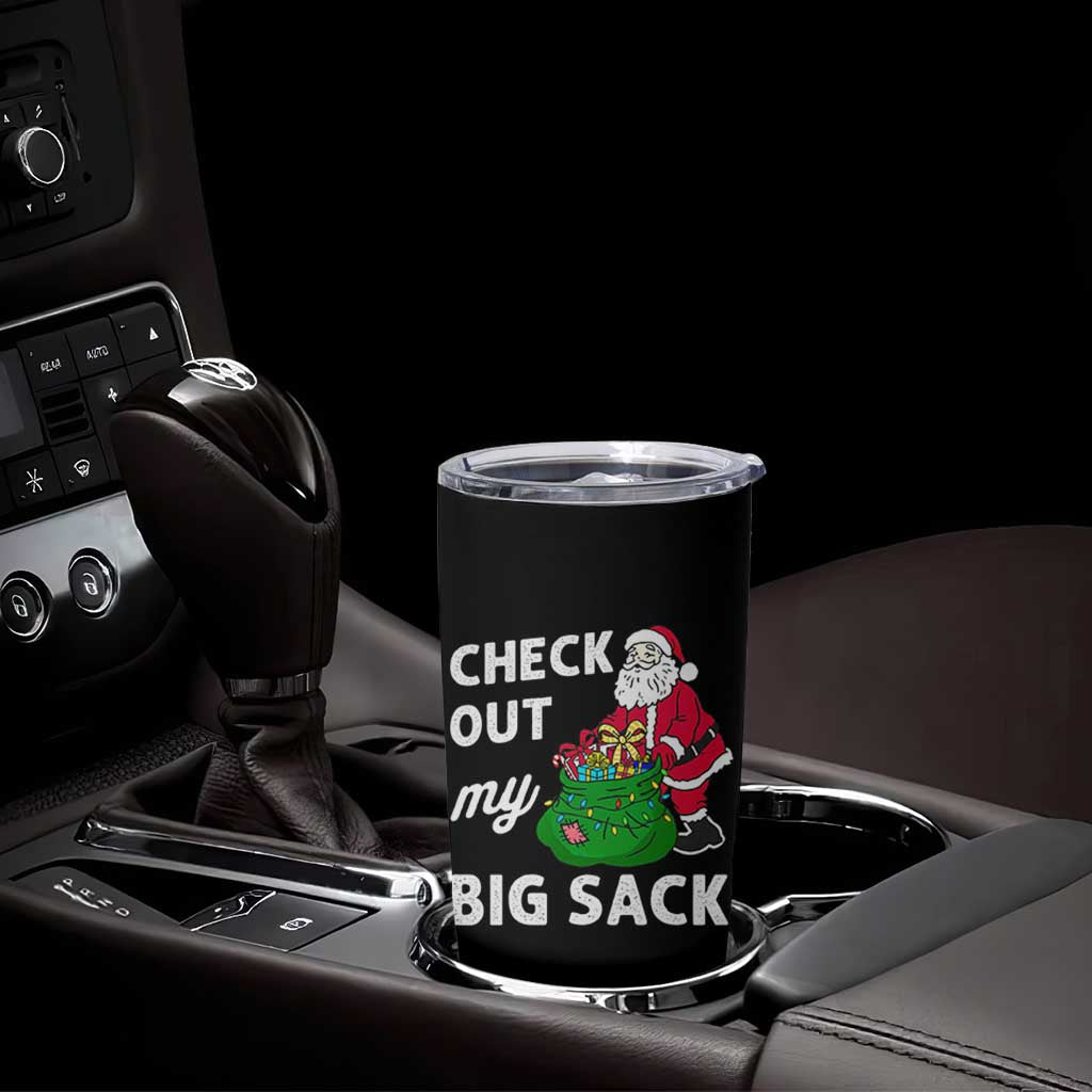 Retro Funny Santa Tumbler Cup Christmas Joke Check Out My Big Sack - Wonder Print Shop