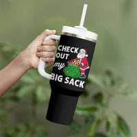 Retro Funny Santa Tumbler With Handle Christmas Joke Check Out My Big Sack - Wonder Print Shop