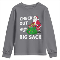 Retro Funny Santa Youth Sweatshirt Christmas Joke Check Out My Big Sack - Wonder Print Shop