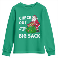 Retro Funny Santa Youth Sweatshirt Christmas Joke Check Out My Big Sack - Wonder Print Shop