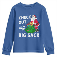 Retro Funny Santa Youth Sweatshirt Christmas Joke Check Out My Big Sack - Wonder Print Shop