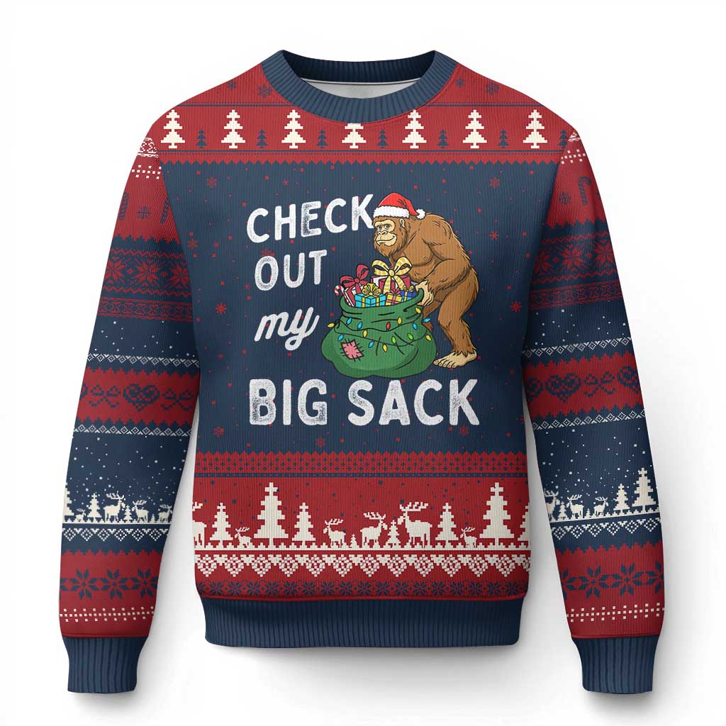Santa Bigfoot Xmas Ugly Christmas Sweater Funny Sasquatch Xmas Joke - Wonder Print Shop