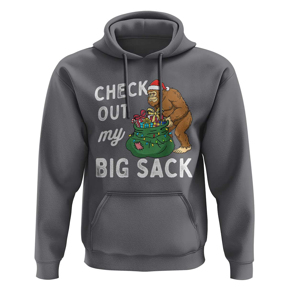 Santa Bigfoot Christmas Hoodie Funny Sasquatch Xmas Joke - Wonder Print Shop