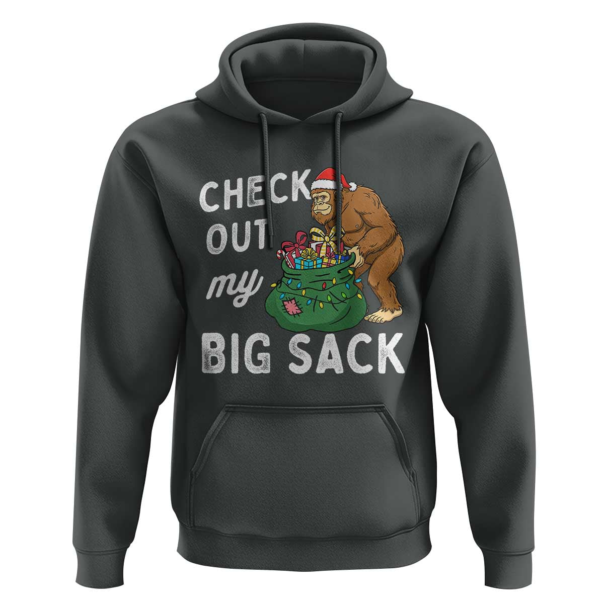 Santa Bigfoot Christmas Hoodie Funny Sasquatch Xmas Joke - Wonder Print Shop