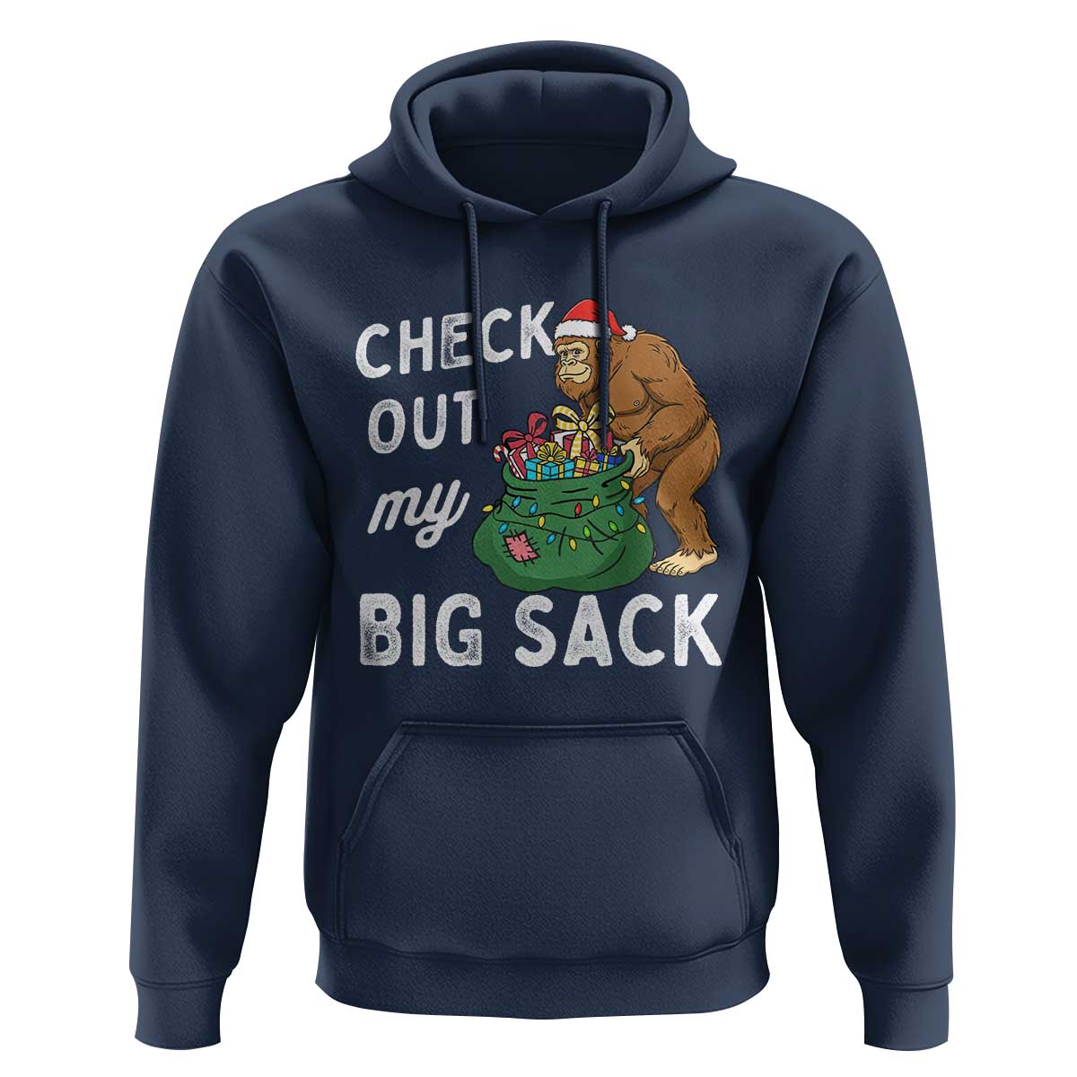 Santa Bigfoot Christmas Hoodie Funny Sasquatch Xmas Joke - Wonder Print Shop