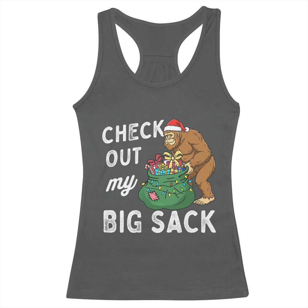 Santa Bigfoot Christmas Racerback Tank Top Funny Sasquatch Xmas Joke - Wonder Print Shop