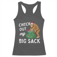 Santa Bigfoot Christmas Racerback Tank Top Funny Sasquatch Xmas Joke - Wonder Print Shop