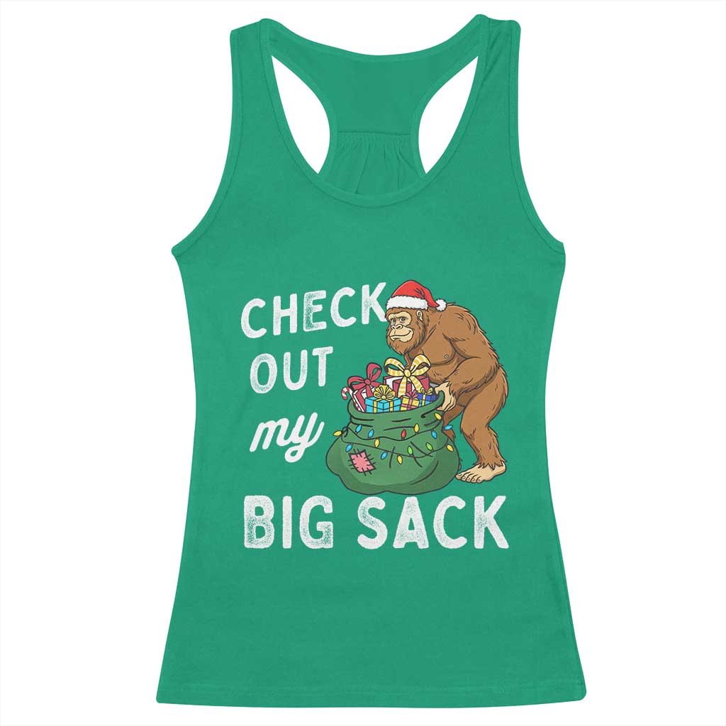 Santa Bigfoot Christmas Racerback Tank Top Funny Sasquatch Xmas Joke - Wonder Print Shop