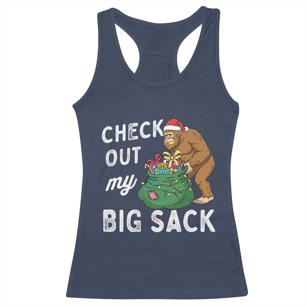Santa Bigfoot Christmas Racerback Tank Top Funny Sasquatch Xmas Joke - Wonder Print Shop