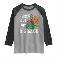 Santa Bigfoot Christmas Raglan Shirt Funny Sasquatch Xmas Joke - Wonder Print Shop