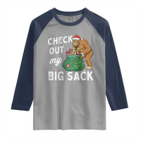 Santa Bigfoot Christmas Raglan Shirt Funny Sasquatch Xmas Joke - Wonder Print Shop