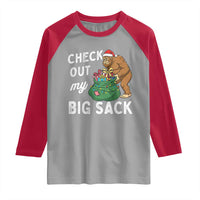 Santa Bigfoot Christmas Raglan Shirt Funny Sasquatch Xmas Joke - Wonder Print Shop