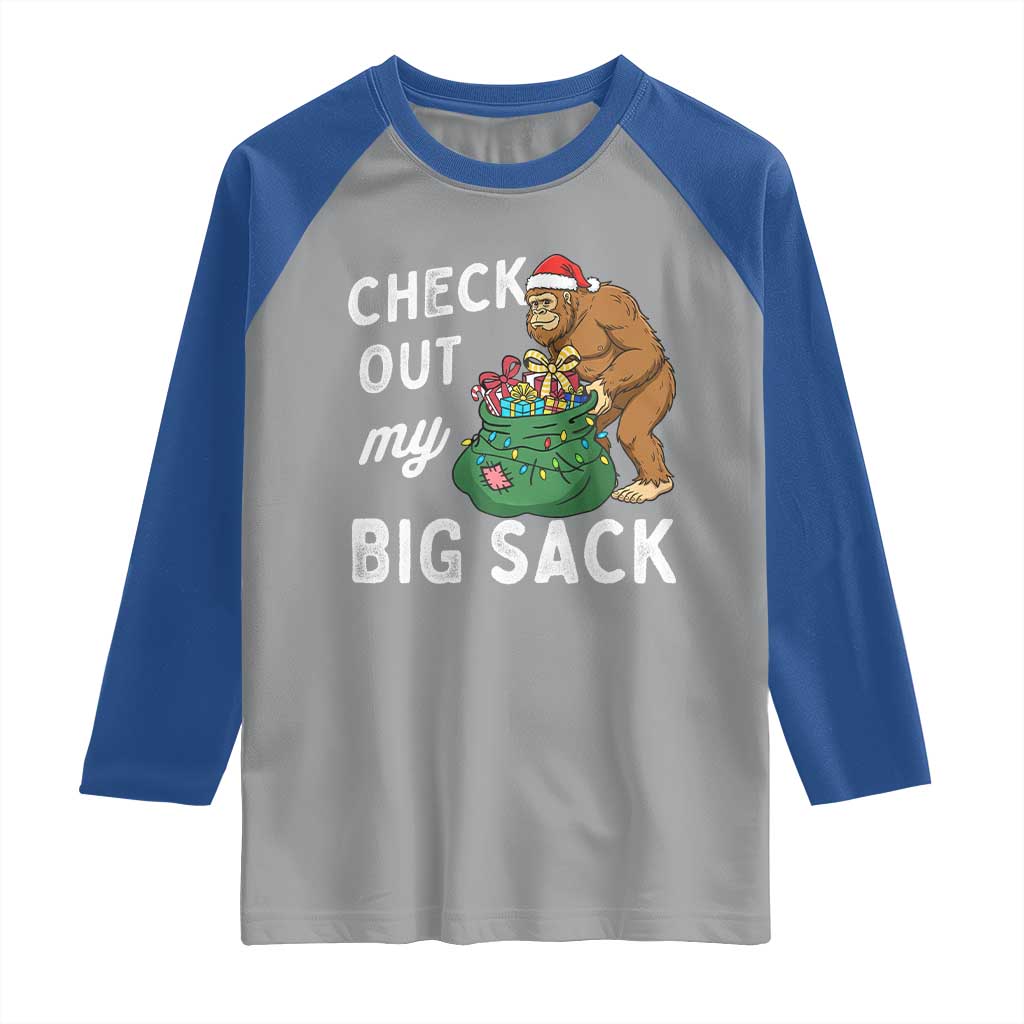 Santa Bigfoot Christmas Raglan Shirt Funny Sasquatch Xmas Joke - Wonder Print Shop