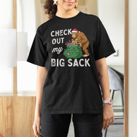 Santa Bigfoot Christmas T Shirt For Women Funny Sasquatch Xmas Joke - Wonder Print Shop
