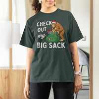 Santa Bigfoot Christmas T Shirt For Women Funny Sasquatch Xmas Joke - Wonder Print Shop