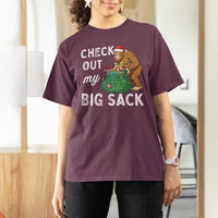 Santa Bigfoot Christmas T Shirt For Women Funny Sasquatch Xmas Joke - Wonder Print Shop