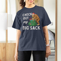 Santa Bigfoot Christmas T Shirt For Women Funny Sasquatch Xmas Joke - Wonder Print Shop