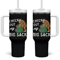 Santa Bigfoot Christmas Tumbler With Handle Funny Sasquatch Xmas Joke - Wonder Print Shop