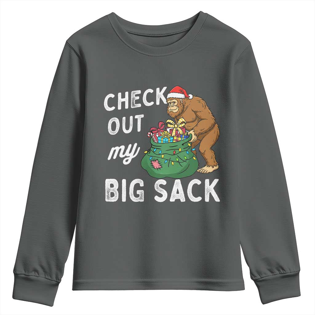 Santa Bigfoot Christmas Youth Sweatshirt Funny Sasquatch Xmas Joke - Wonder Print Shop