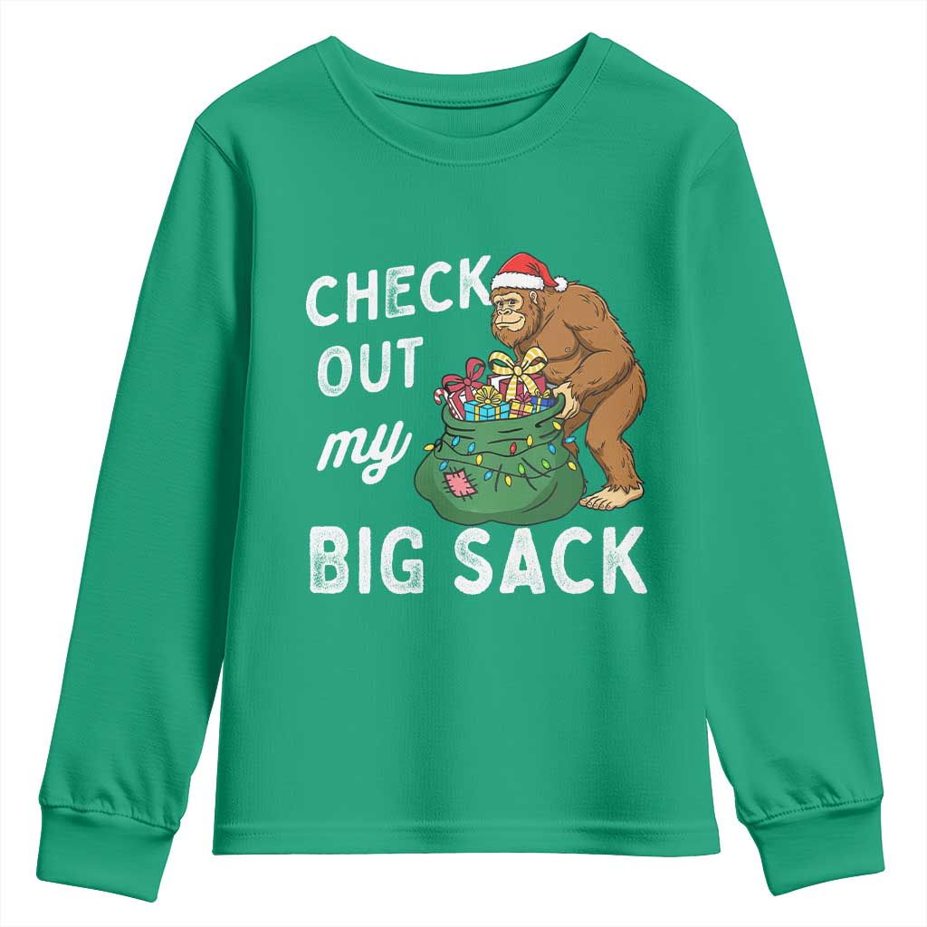 Santa Bigfoot Christmas Youth Sweatshirt Funny Sasquatch Xmas Joke - Wonder Print Shop