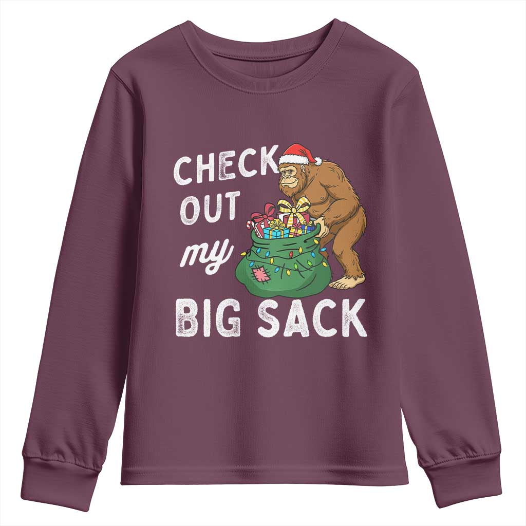 Santa Bigfoot Christmas Youth Sweatshirt Funny Sasquatch Xmas Joke - Wonder Print Shop