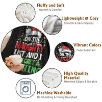 Funny Christmas Throw Blanket On The Naughty List I Regret Nothing - Wonder Print Shop