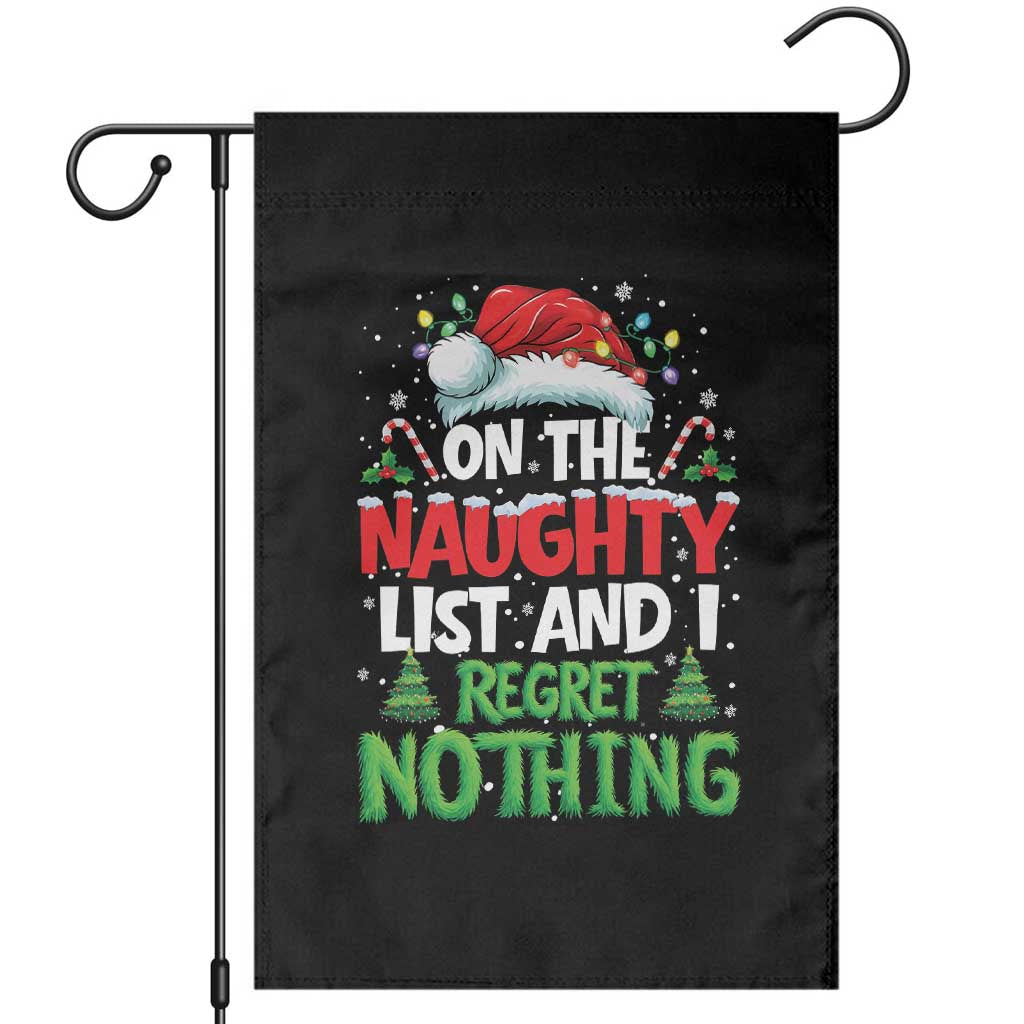 Funny Christmas Garden Flag On The Naughty List I Regret Nothing - Wonder Print Shop