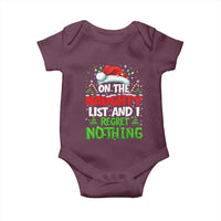 Funny Christmas Baby Onesie On The Naughty List I Regret Nothing - Wonder Print Shop