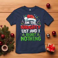 Funny Christmas T Shirt On The Naughty List I Regret Nothing - Wonder Print Shop