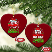 Funny Christmas Ceramic Ornament On The Naughty List I Regret Nothing - Wonder Print Shop