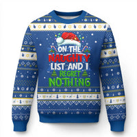 Funny Christmas Hanukkah Ugly Sweater On The Naughty List I Regret Nothing - Wonder Print Shop