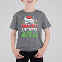 Funny Christmas T Shirt For Kid On The Naughty List I Regret Nothing - Wonder Print Shop