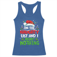 Funny Christmas Racerback Tank Top On The Naughty List I Regret Nothing - Wonder Print Shop