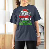 Funny Christmas T Shirt For Women On The Naughty List I Regret Nothing - Wonder Print Shop