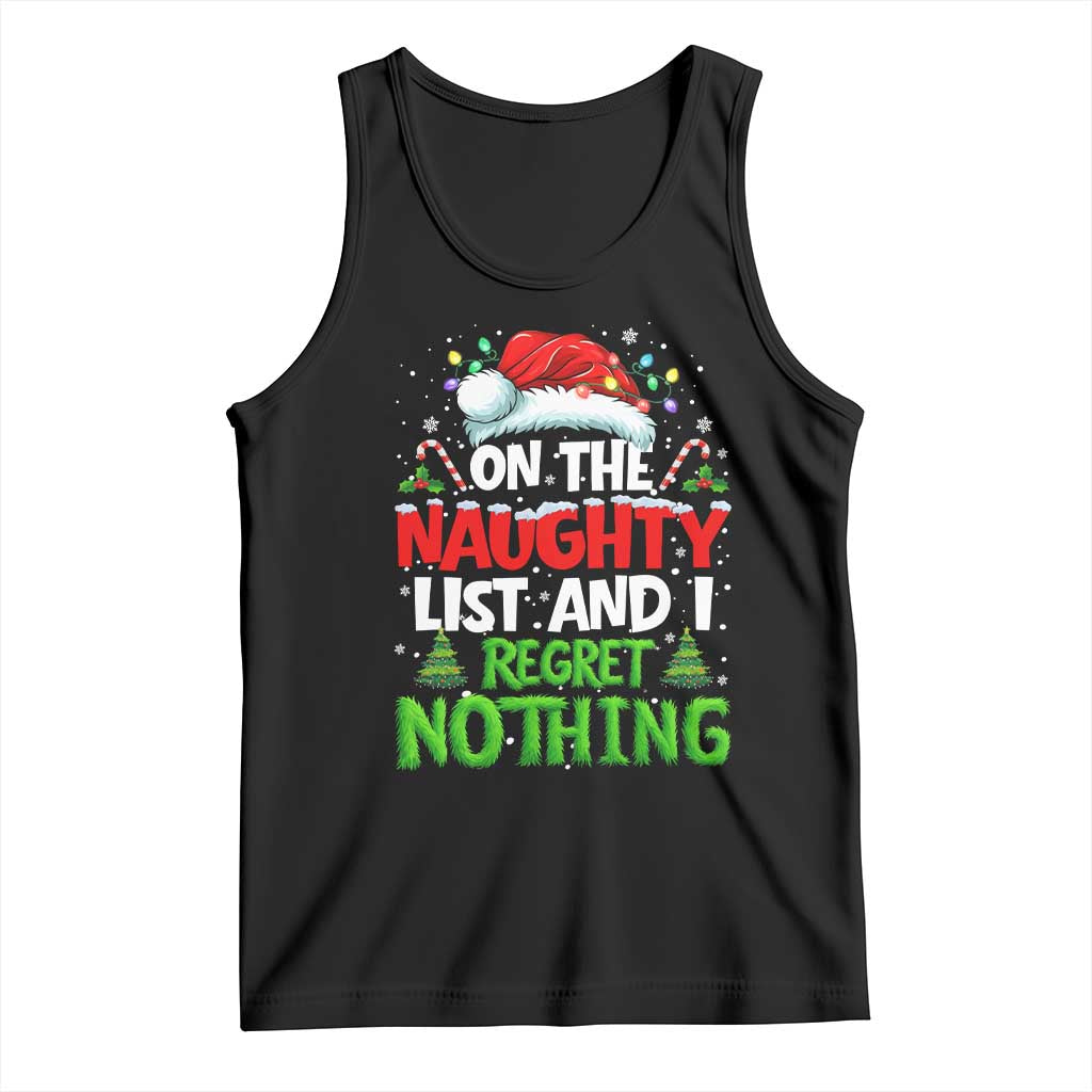 Funny Christmas Tank Top On The Naughty List I Regret Nothing - Wonder Print Shop